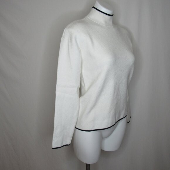 Anthropologie White LIZZIE Mock Neck Knit Sweater Women's XS XSmall - Picture 4 of 8